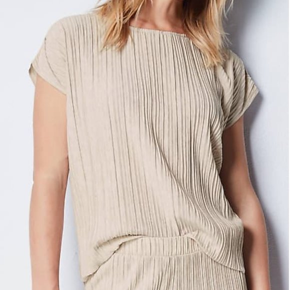 J. Jill Tops - NWT J. JILL Pure Jill Pleated Jersey Knit Top Wheat Heather Large Petite LP